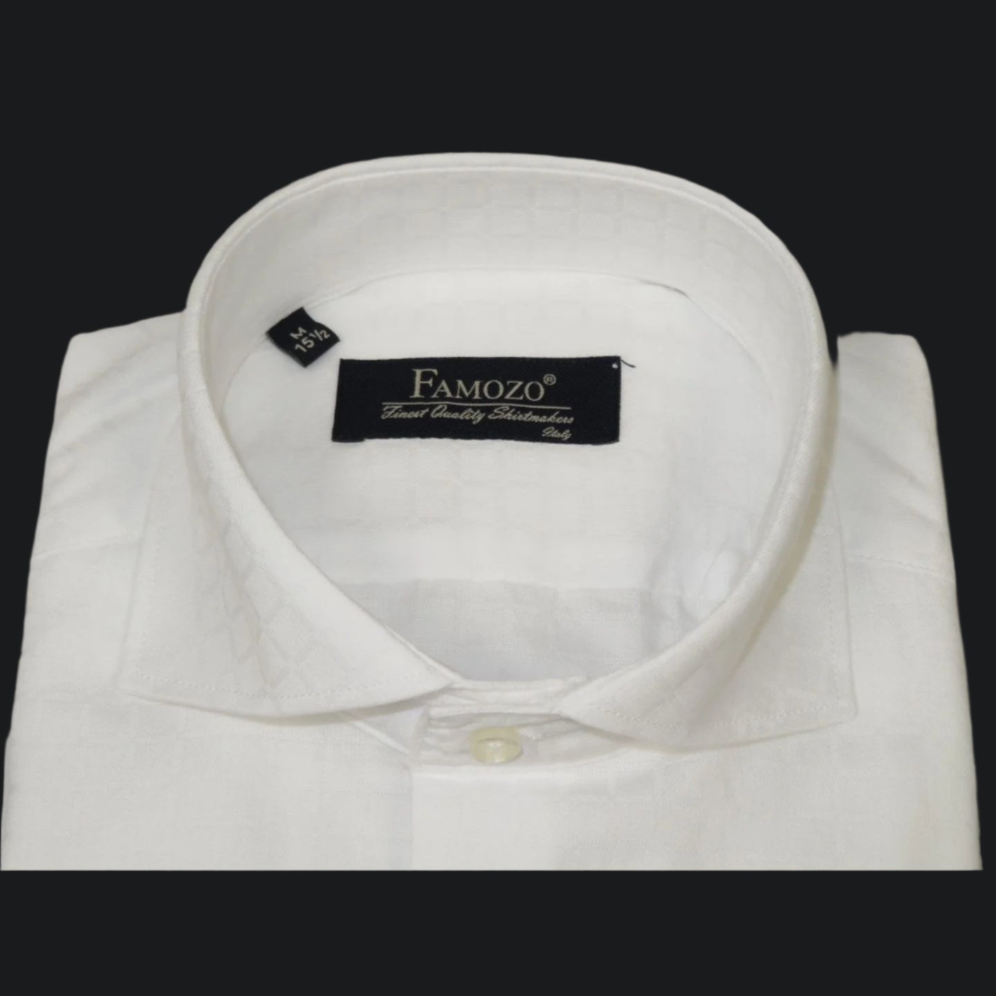 Men's Shirt FAMOZO Turkey 100% Cotton Cut-away Collar French Cuffs FA4 White