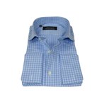 Men's Shirt FAMOZO Turkey 100% Cotton Cut-away Collar French Cuffs FA5 Blue