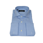Men's Shirt FAMOZO Turkey 100% Cotton Cut-away Collar French Cuffs FA5 Blue
