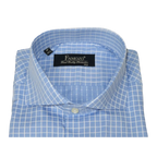 Men's Shirt FAMOZO Turkey 100% Cotton Cut-away Collar French Cuffs FA5 Blue