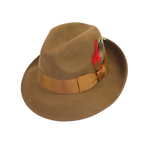 Men's Milani Wool Fedora Hat Soft Crushable Lined FD219 Pecan Brown