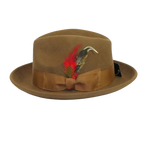 Men's Milani Wool Fedora Hat Soft Crushable Lined FD219 Pecan Brown