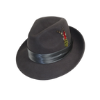 Men's Milani Wool Fedora Hat Soft Crushable Lined FD219 Charcoal Gray