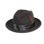 Men's Milani Wool Fedora Hat Soft Crushable Lined FD219 Charcoal Gray