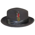 Men's Milani Wool Fedora Hat Soft Crushable Lined FD219 Charcoal Gray