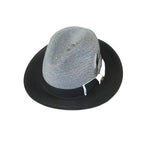 Men's Milani Straw Braided Fedora Hat Soft Crushable FDS-006 Black/White
