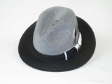 Men's Milani Straw Braided Fedora Hat Soft Crushable FDS-006 Black/White