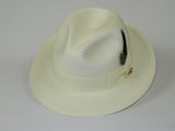Men's Milani Straw Braided Fedora Hat Soft Crushable FDS-002 Solid Ivory