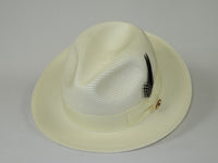 Men's Milani Straw Braided Fedora Hat Soft Crushable FDS-002 Solid Ivory