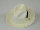 Men's Milani Straw Braided Fedora Hat Soft Crushable FDS-002 Solid Ivory