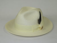 Men's Milani Straw Braided Fedora Hat Soft Crushable FDS-002 Solid Ivory
