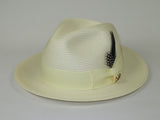 Men's Milani Straw Braided Fedora Hat Soft Crushable FDS-002 Solid Ivory