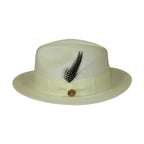 Men's Milani Straw Braided Fedora Hat Soft Crushable FDS-002 Solid Ivory