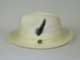 Men's Milani Straw Braided Fedora Hat Soft Crushable FDS-002 Solid Ivory
