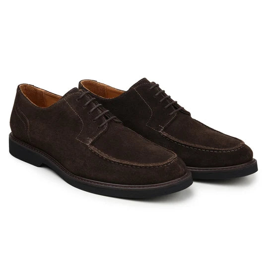 Belvedere Shoes Franco Brown Suede Split-Toe Derby