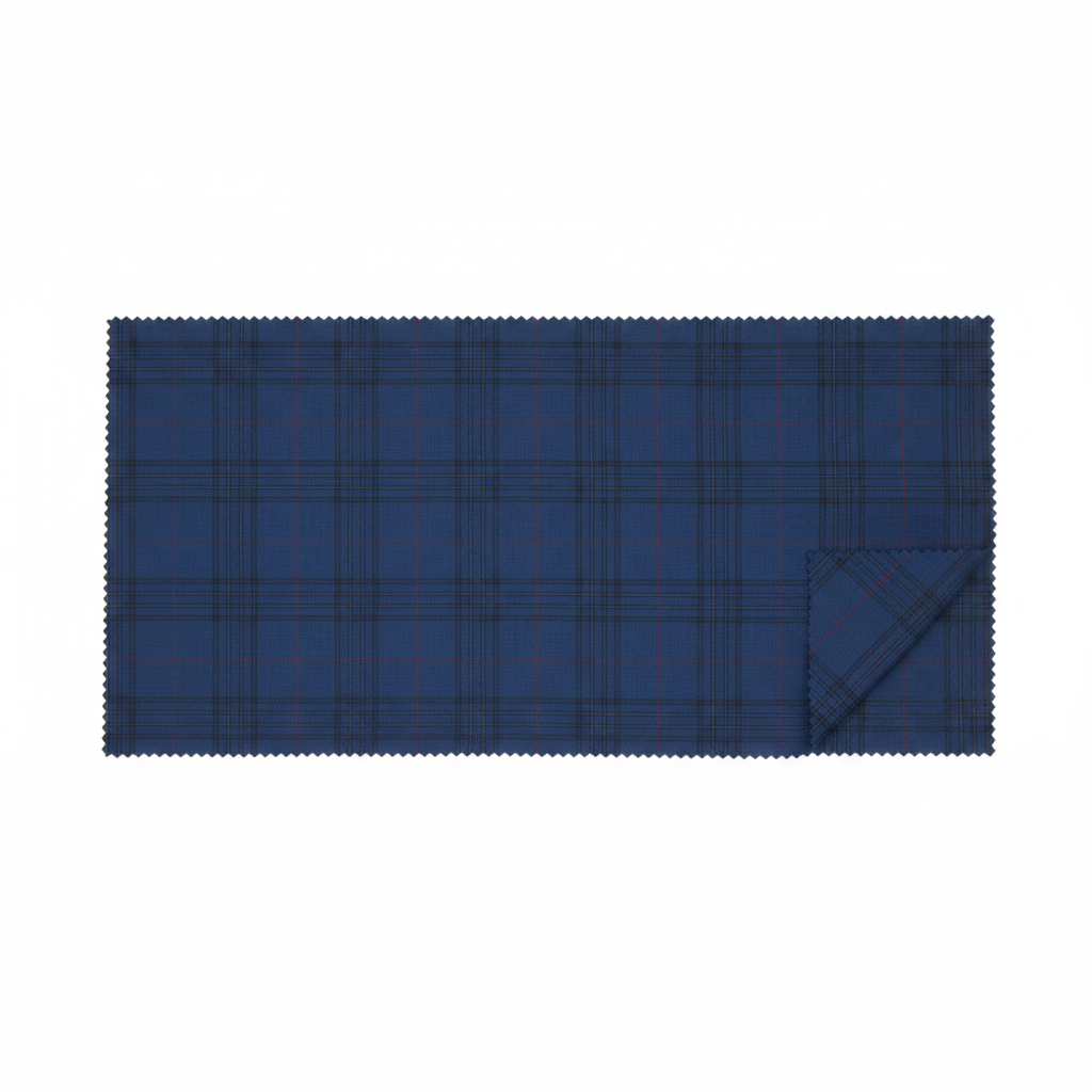 Men's Fabio Matteo Turkish Suit Fine Super 160's Italian Wool FB222 #04 Blue Plaid