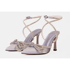 The Floransa Silver Leather Pointy Toe Ankle Strap WomenSandal Final Sale!