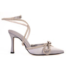 The Floransa Silver Leather Pointy Toe Ankle Strap WomenSandal Final Sale!
