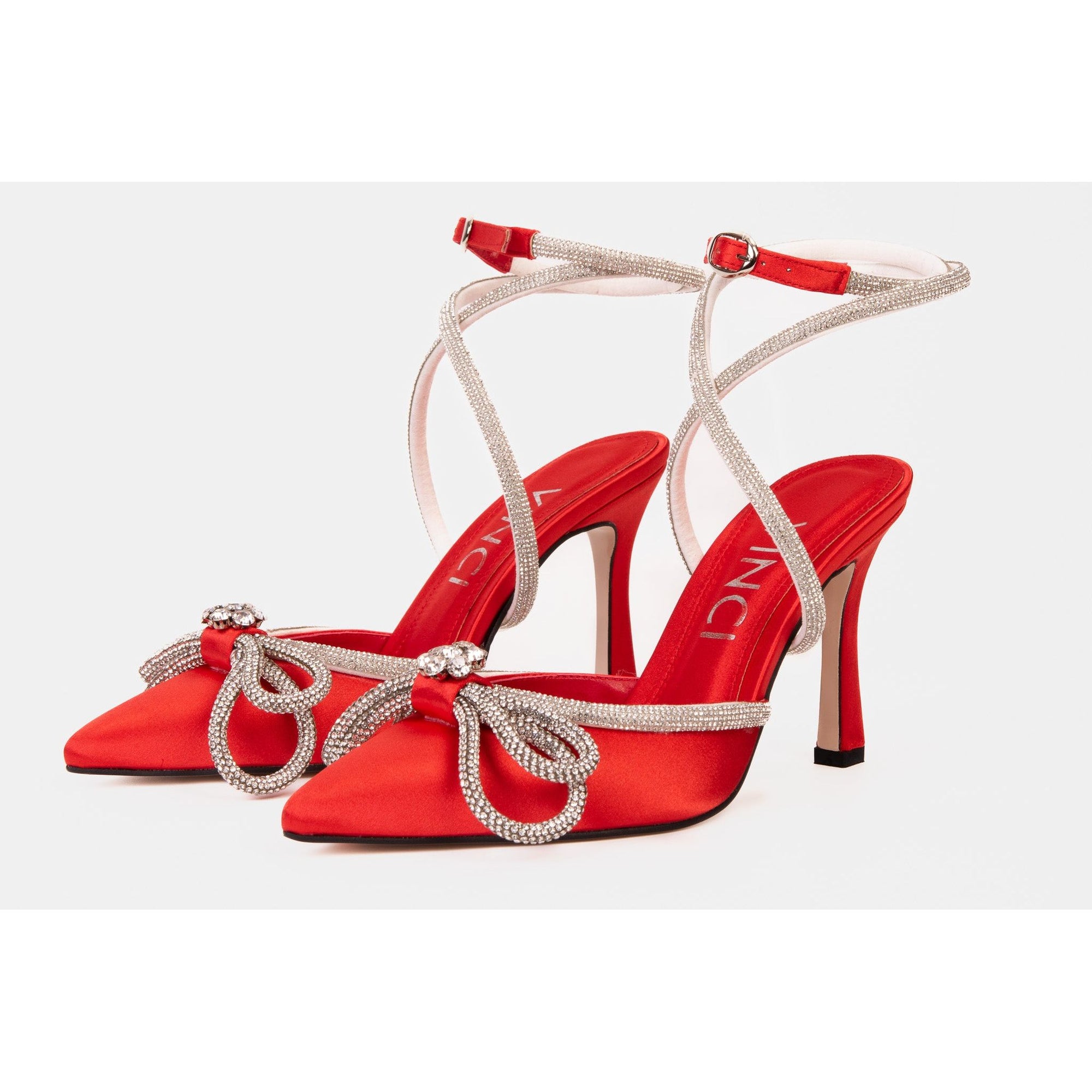 The Floransa Red Leather Pointy Toe Ankle Strap Women Sandal Final Sale!