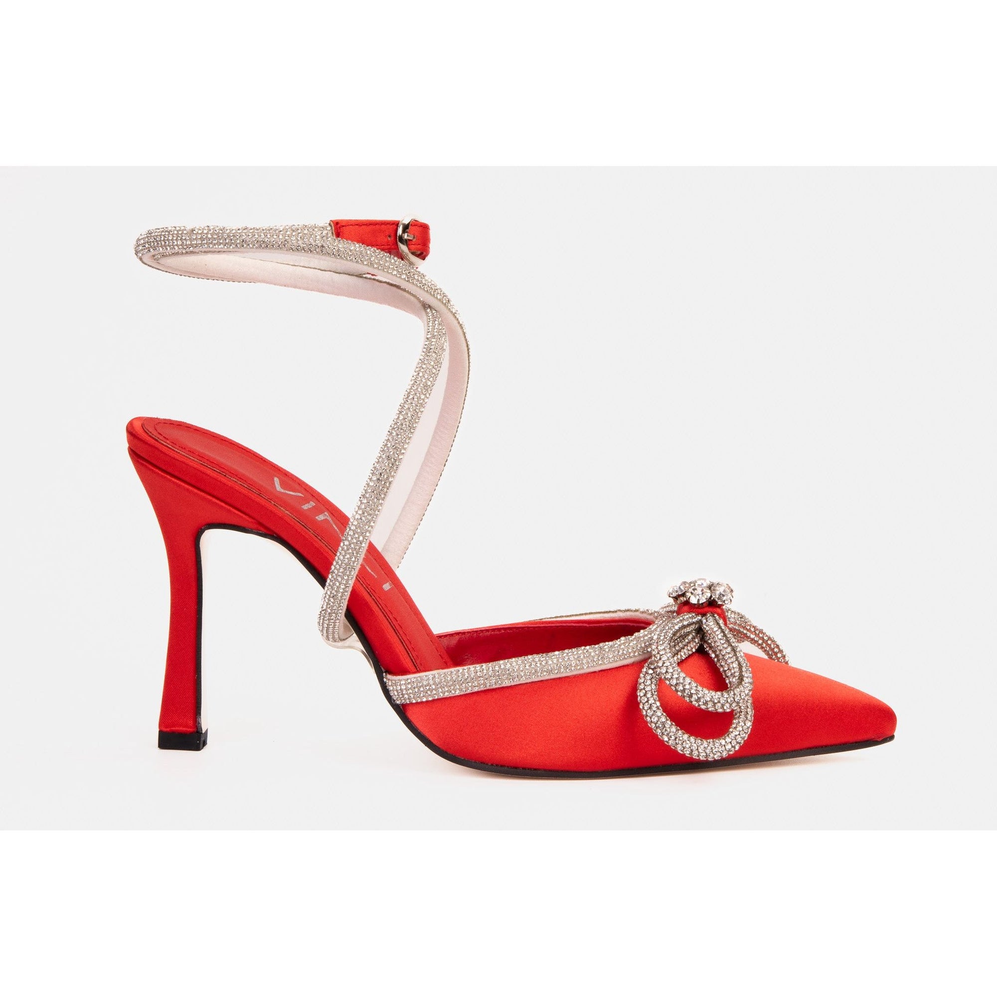 The Floransa Red Leather Pointy Toe Ankle Strap Women Sandal Final Sale!