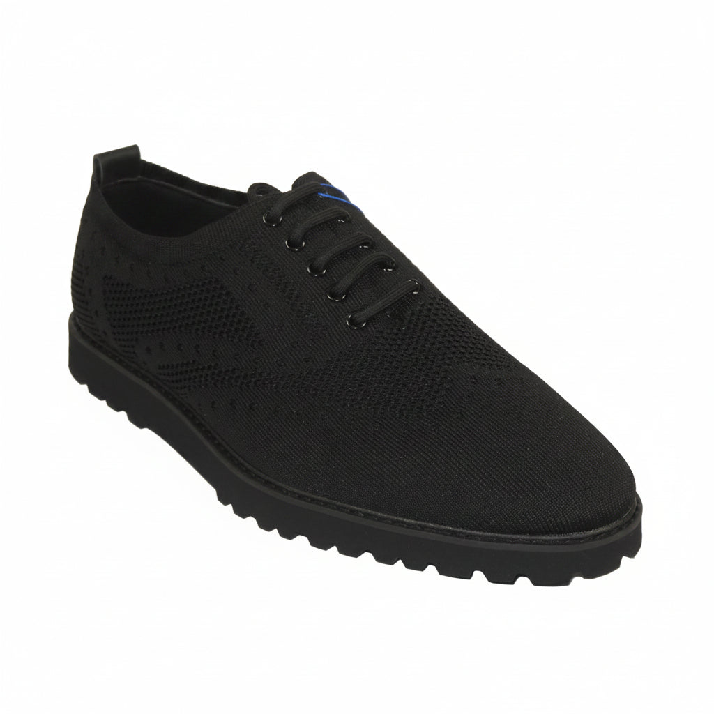 Men'S Tayno Sneaker Shoes Comfort Casual Knit Cotton Fabric #FRESHORT F  Black