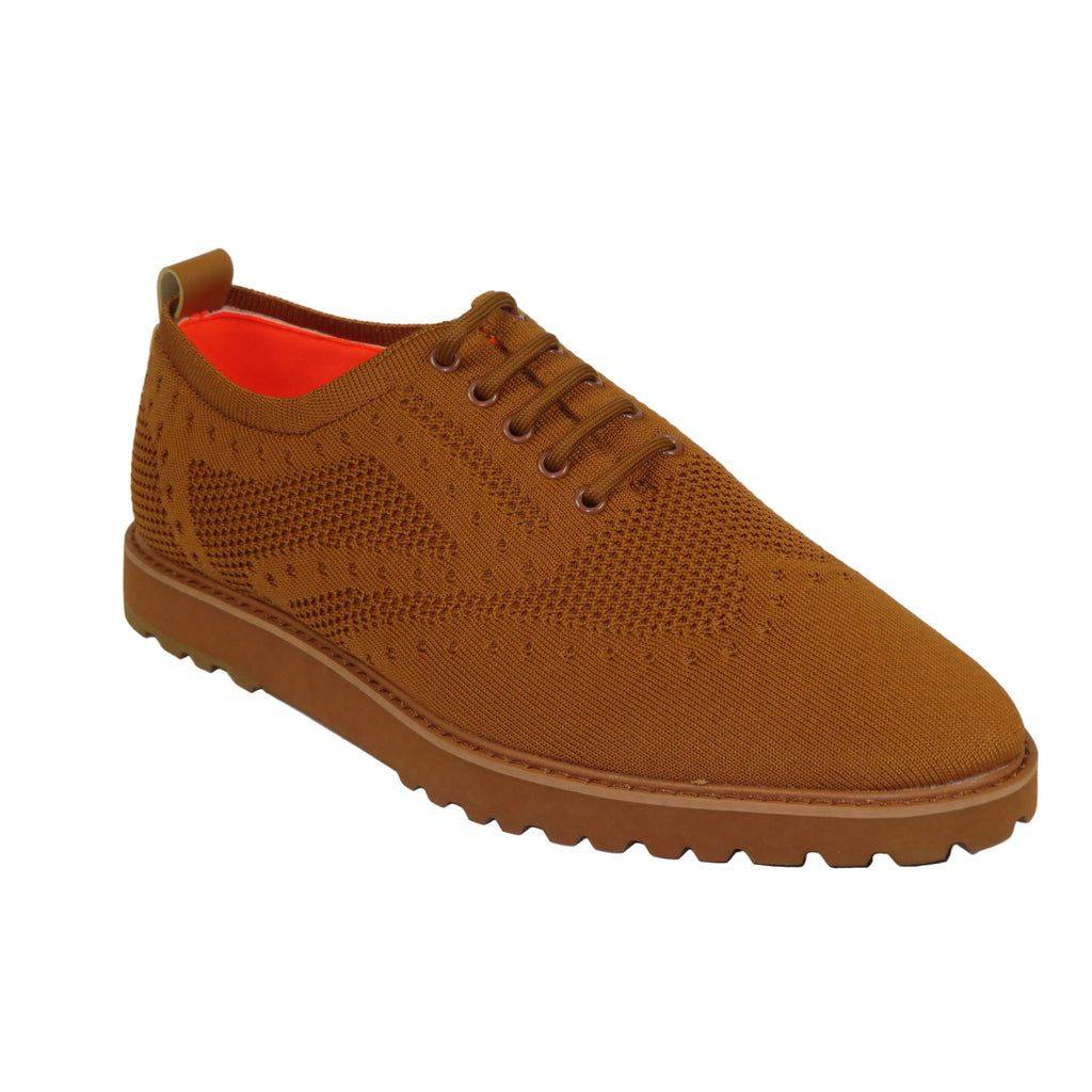 Men'S Tayno Sneaker Shoes Comfort Casual Knit Cotton Fabric #FRESHORT F  Camel