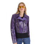 The Rubert Purple Snake Leather Women Jacket