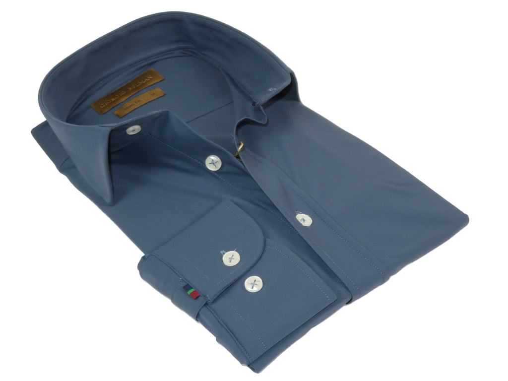 Giorgio Belman Shirts Stretchable Fabric Soft and Comfortable GB-MAGGI 67 Steel Blue