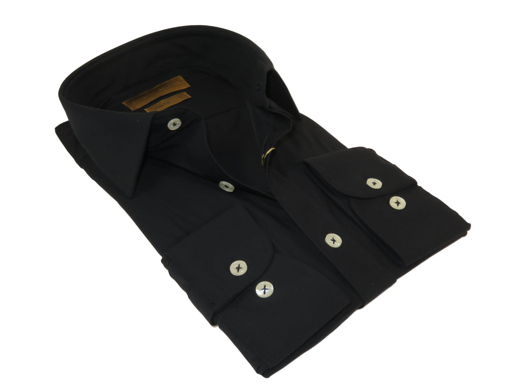 Giorgio Belman Shirts Stretchable Fabric Soft and Comfortable GB-MAGGI Black