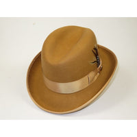 Men Bruno Capelo Dress Hat Australian Wool Homburg Godfather GF103 Camel Tan