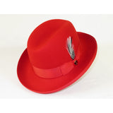 Men Bruno Capelo Dress Formal Hat Australian Wool Homburg Godfather GF105 Red