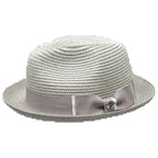 Men's Bently Soft Fedora Briad Straw Hat Stingy Brim Gino Gi217 Silver Gray