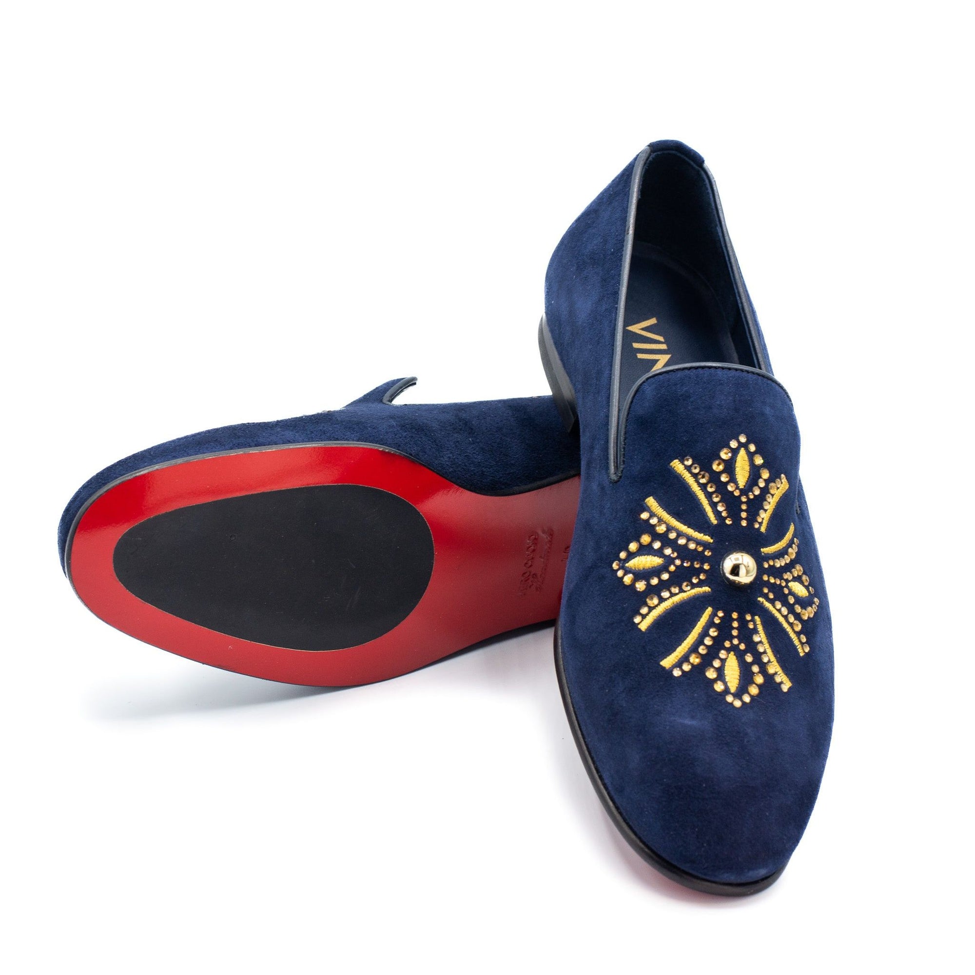 The Lazio Shoe Navy Blue Suede Slip-on Loafer Men Shoe