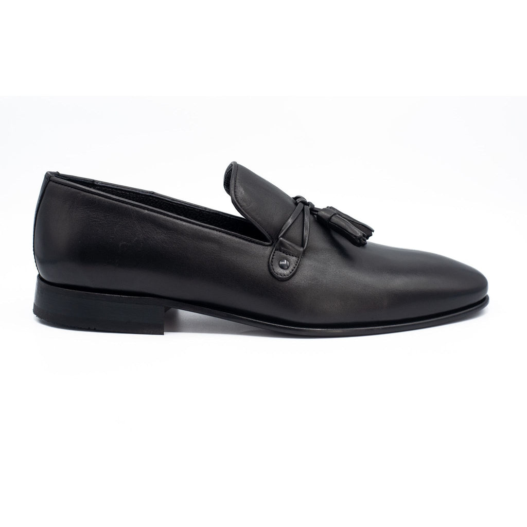 The Modica Black Leather Tassel Loafer Final Sale!