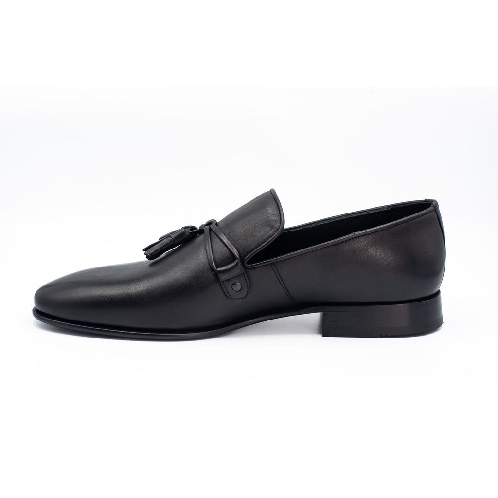 The Modica Black Leather Tassel Loafer Final Sale!