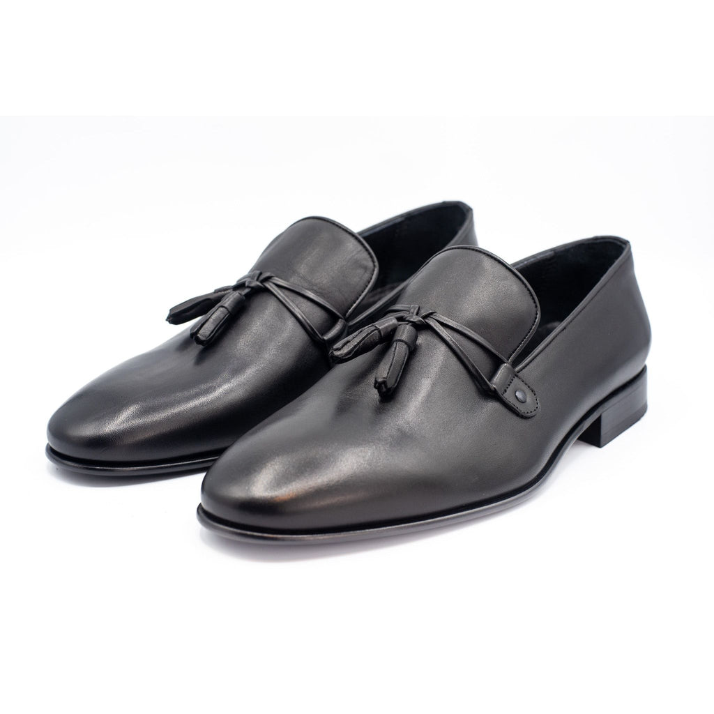 The Modica Black Leather Tassel Loafer Final Sale!