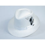 Men's Bruno Capelo Genuine Straw Hat Fedora Geneva Panama GA625 White
