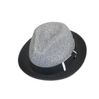 Men's Bently Soft Fedora Briad Straw Hat Stingy Brim Gino Gi210 Black White