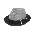 Men's Bently Soft Fedora Briad Straw Hat Stingy Brim Gino Gi210 Black White