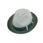Men's Bently Soft Fedora Briad Straw Hat Stingy Brim Gino Gi216 Green White