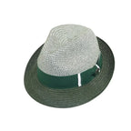 Men's Bently Soft Fedora Briad Straw Hat Stingy Brim Gino Gi216 Green White