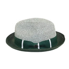 Men's Bently Soft Fedora Briad Straw Hat Stingy Brim Gino Gi216 Green White