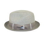 Men's Bently Soft Fedora Briad Straw Hat Stingy Brim Gino Gi217 Silver Gray
