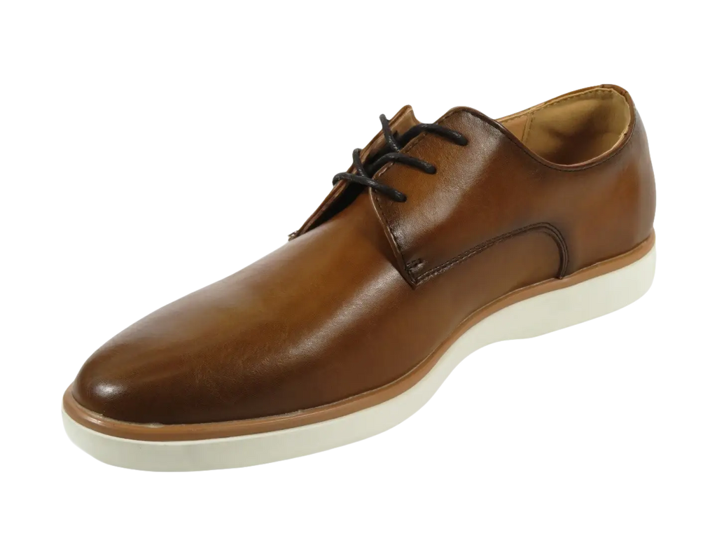Men's Shoes By Santino Luciano Dress Comfort Light Weight H2461 Cognac