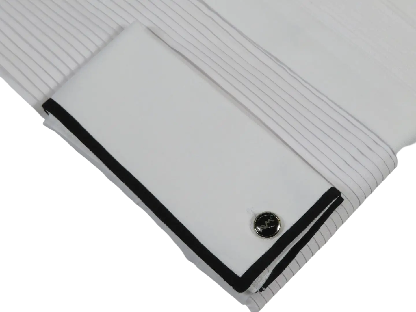 Men CEREMONIA Formal Cotton Shirt Collarless Slim Fit Turkey #HB 33 White/Black