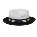 Men's Bruno Capelo Hollywood 2-Tone Straw Style Fedora Hat HW797 White/Black