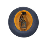 Men's Bruno Capelo Hollywood 2-Tone Straw Style Fedora Hat HW798 Cognac/Navy