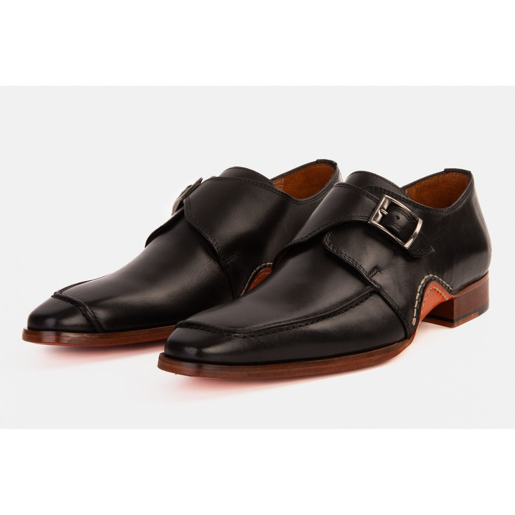 Vinci  The Hagrid Black Single Monk Strap Handmade Men Shoes