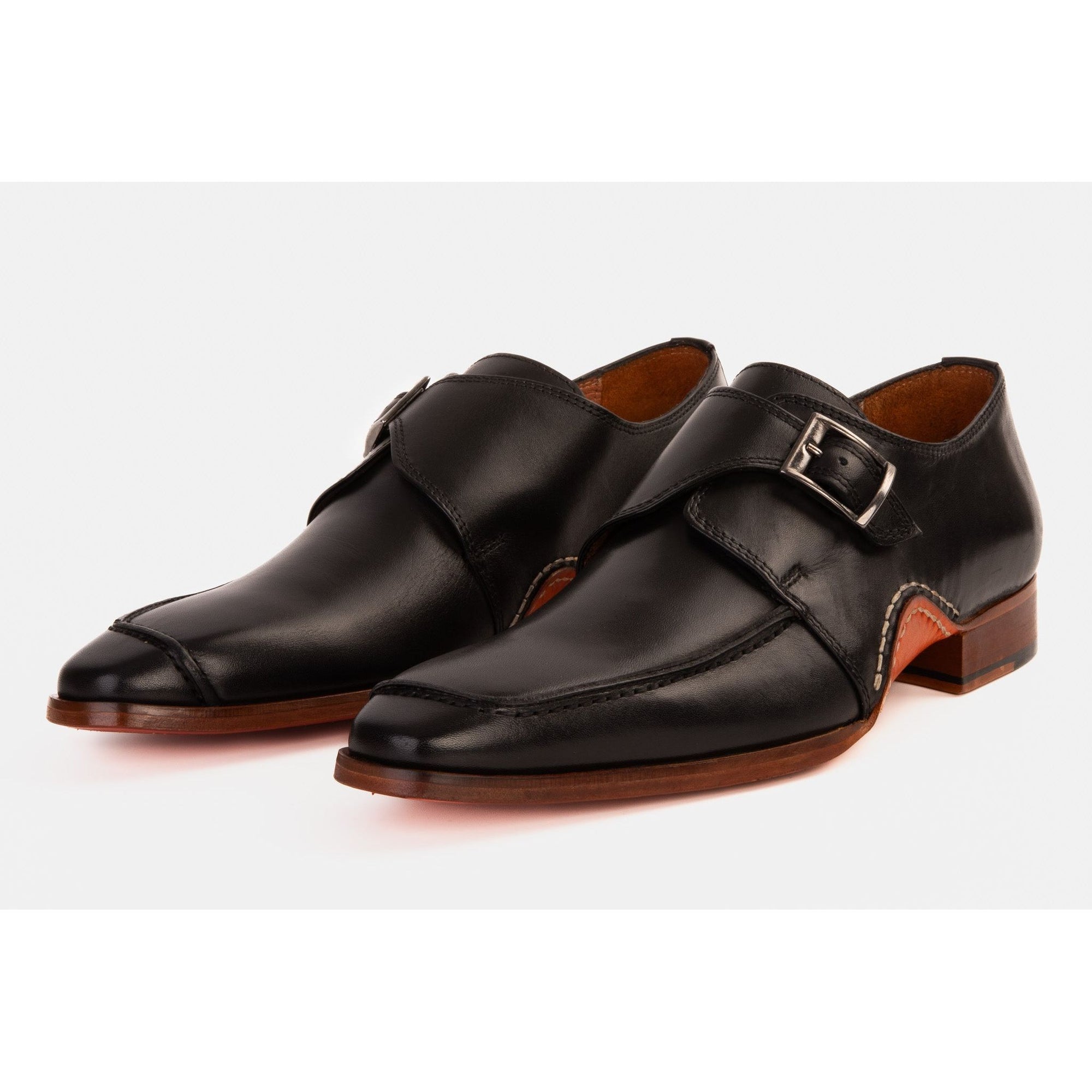 Vinci  The Hagrid Black Single Monk Strap Handmade Men Shoes