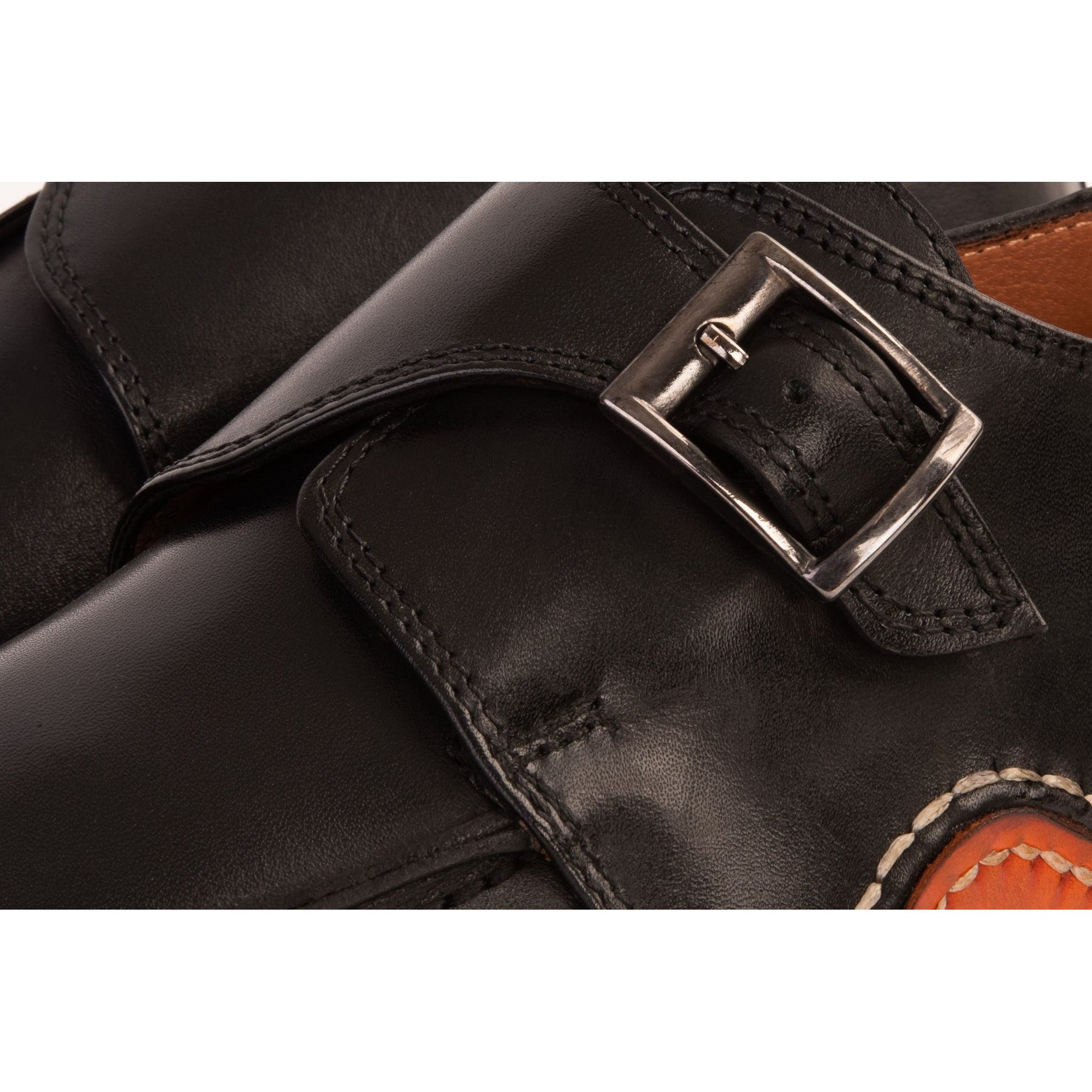 Vinci  The Hagrid Black Single Monk Strap Handmade Men Shoes
